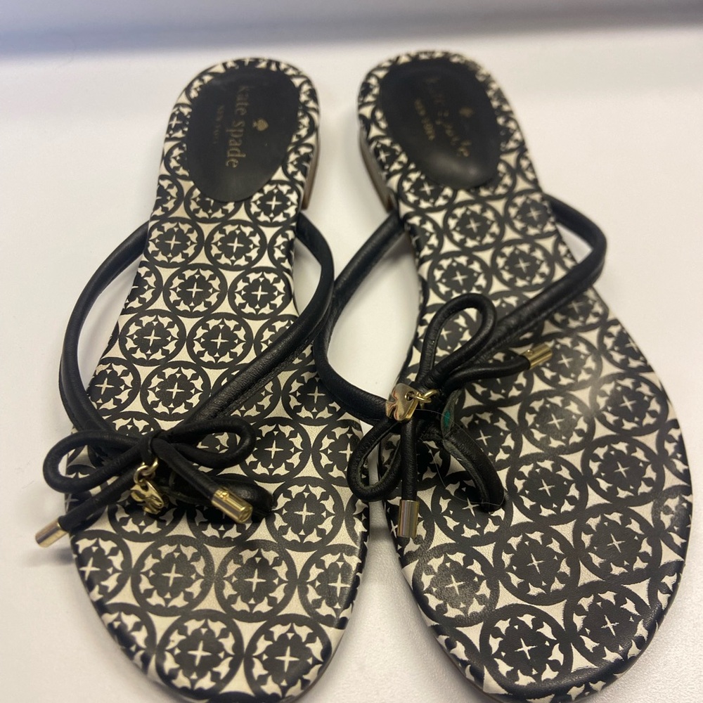 Kate Spade Black and White Patterned Sandals